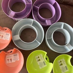 Colorful water bottle Plastic Snack bowls - Purple, Gray, Coral, Lime